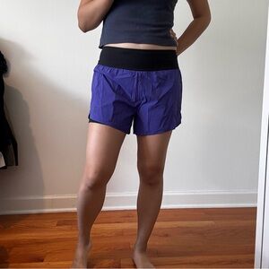 On Clouds Running Shorts Womens Purple Black